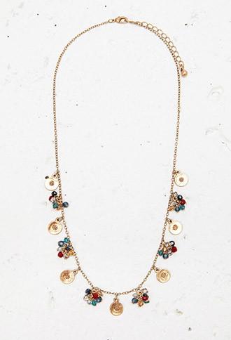 Forever21 Flower Etched Bead Necklace
