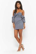 Forever21 Striped Off-the-shoulder Mini Dress