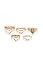 Forever21 Pointed Cutout Ring Set (gold)