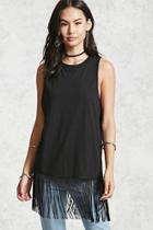 Forever21 Raw-cut Fringe Tank Top