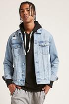 Forever21 Distressed Denim Zip Jacket