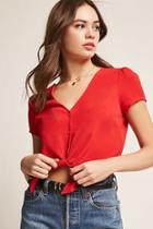 Forever21 Self-tie Button-front Top