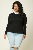 Forever21 Plus Women's  Plus Size Contrast Collar Top