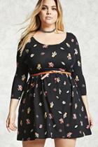 Forever21 Plus Size Belted Cactus Dress