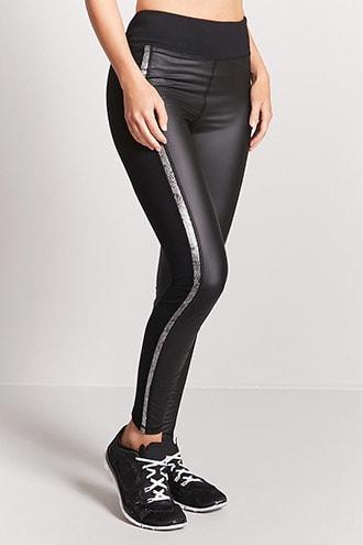 Forever21 Active Metallic Stripe Leggings