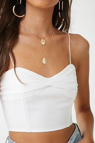 Forever21 Pleated-bow Cropped Cami
