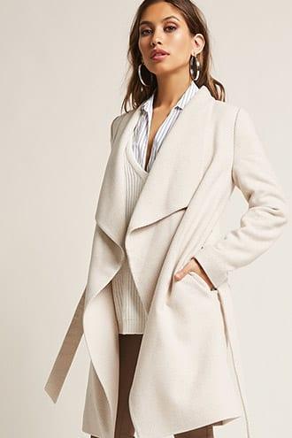 Forever21 Dex Striped Wrap Coat