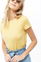 Forever21 Ribbed Curved-hem Tee