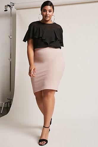 Forever21 Plus Size Chiffon Flounce Top