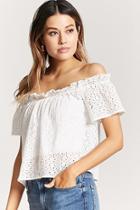 Forever21 Off-the-shoulder Floral Crochet Top