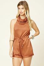 Forever21 Women's  Selfie Leslie Cowl Neck Romper