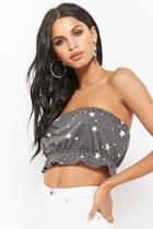 Forever21 Stars Flounce Cropped Tube Top
