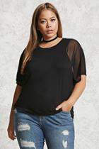 Forever21 Plus Size Mesh-sleeve Top