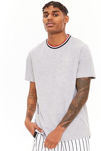 Forever21 Striped Contrast-trim Tee
