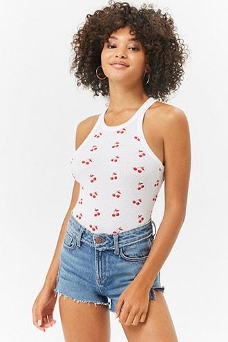 Forever21 Semi-cropped Cherry Top