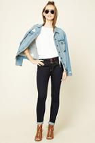 Forever21 Women's  Dark Denim High-waist Skinny Jeans