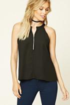 Forever21 Women's  Contemporary Zip-front Top