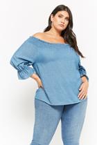 Forever21 Plus Size Chambray Off-the-shoulder Top
