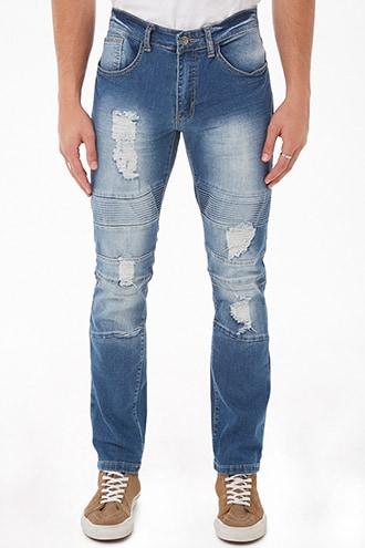 Forever21 Xray Denim Distressed Moto Jeans