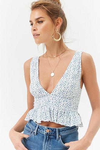 Forever21 Ditsy Floral Print Crop Top