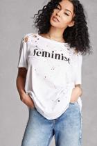 Forever21 Feminist Graphic Distressed Tee