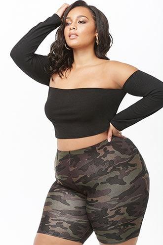 Forever21 Plus Size Camo Biker Shorts
