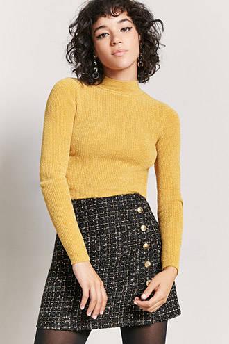 Forever21 Metallic Tweed Mini Skirt