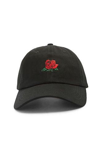 Forever21 Rose Embroidered Baseball Cap