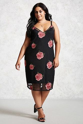 Forever21 Plus Size Sheer Floral Dress