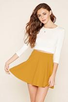 Forever21 Women's  Mustard Mini Skater Skirt