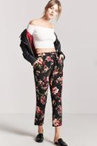 Forever21 Floral High-rise Ankle Pants