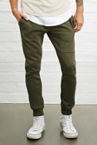 21 Men Men's  Olive Tiered-stitch Joggers