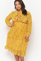 Forever21 Plus Size Floral Pussycat Bow Dress