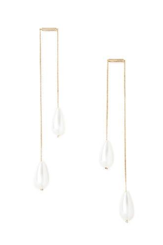 Forever21 Faux Pearl Chain Drop Earrings