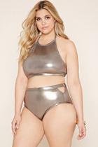 Forever21 Plus Women's  Plus Size Sheeny Bikini Bottoms