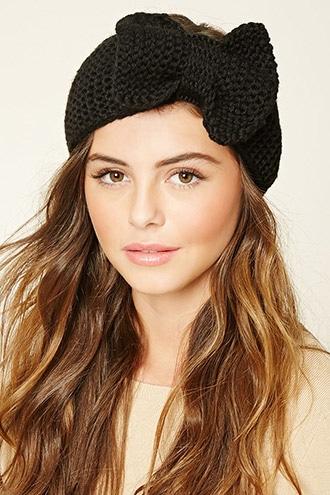 Forever21 Black Bow Front Headwrap