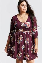 Forever21 Plus Size Belted Floral Mini Dress