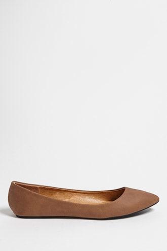 Forever21 Faux Leather Pointed Ballet Flats