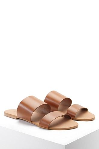 Forever21 Women's  Genuine Leather Slides