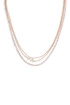 Forever21 Rhinestone & Faux Pearl Charm Layered Necklace