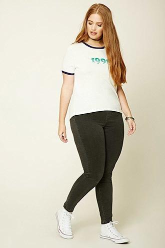 Forever21 Plus Women's  Charcoal Plus Size Skinny-fit Jeans