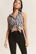 Forever21 Gingham Tie-front Crop Top