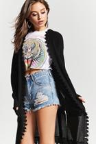 Forever21 Frayed Open-front Cardigan