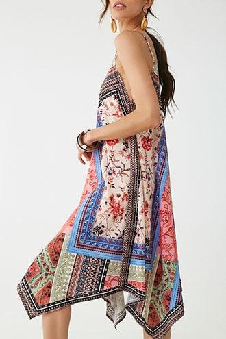 Forever21 Crepe Ornate Handkerchief-hem Cami Dress