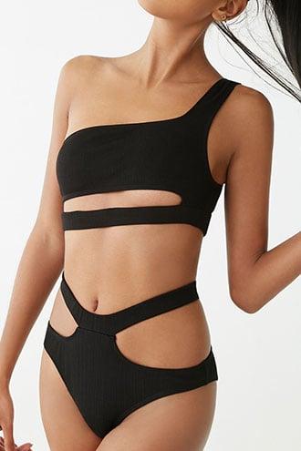 Forever21 Motel Textured Cutout Bikini Bottoms
