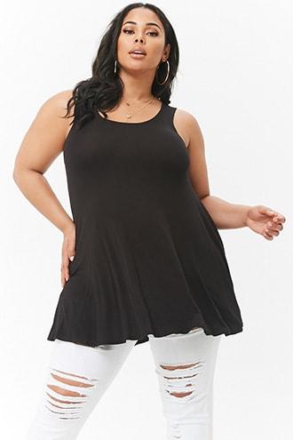 Forever21 Plus Size Slub Knit Longline Swing Top