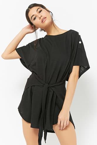 Forever21 Slub Knit Self-tie Romper