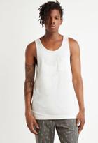 21 Men Men's  Oatmeal Vented-hem Pocket Tank