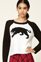 Forever21 Panther Patch Graphic Sweater