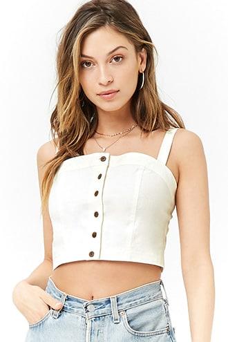 Forever21 Button-front Crop Cami